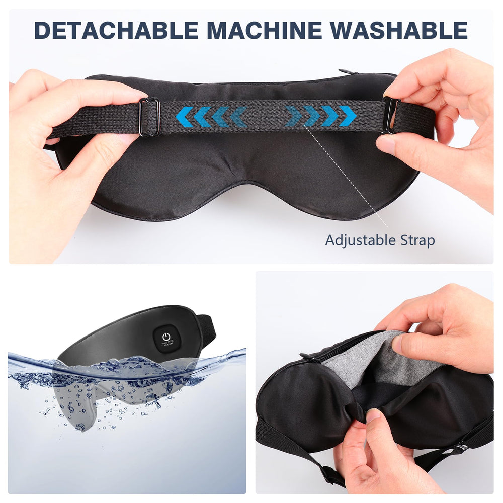 COMFYTHERA Masque Yeux Chauffant Sans Fil — port de charge USB 5 V pour usage nomade.