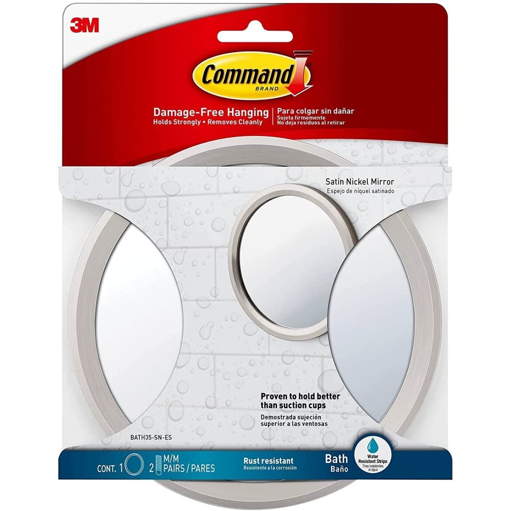 Miroir Command pour salle de bains, duo-pack, accès rapide au rasage dans la douche.