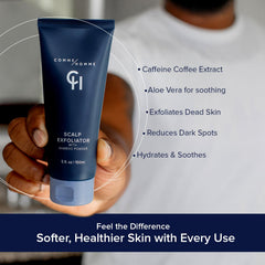 Comme Homme caffeine-pore-refresh image emphasizes cooling stimulation and balanced scalp comfort.