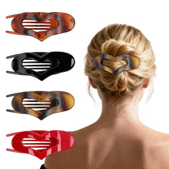 Clip Comott plat-coeur-tortue-moyen pour cheveux épais et fins.
