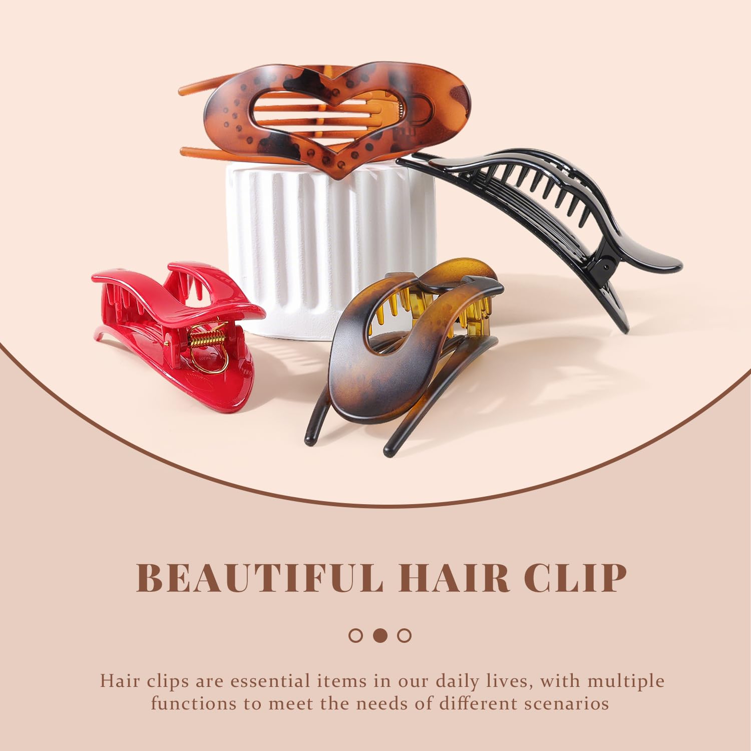 Ensemble de quatre clips Comott plat-coeur-tortue, rangement pratique.