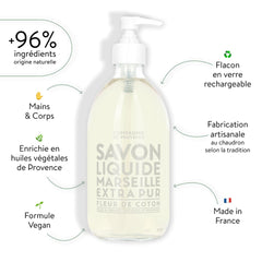 Étiquette parfum Fleur de Coton du savon La Compagnie de Provence
