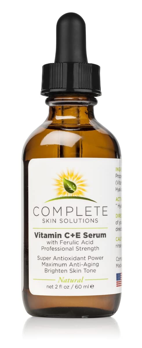 Complete Skin Solutions flacon-serum vitamine CE 2oz, hydratation rapide.
