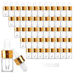 Bouteilles Comrzor en verre clair 2ml avec pipette inclus, pratique pour huiles essentielles.