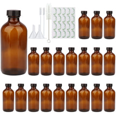 Bouteille COMUDOT 8oz en verre ambré, idéale pour shampoing réutilisable.