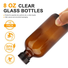 Bouteille COMUDOT pour huiles essentielles, verre ambré et sécurité sans BPA.