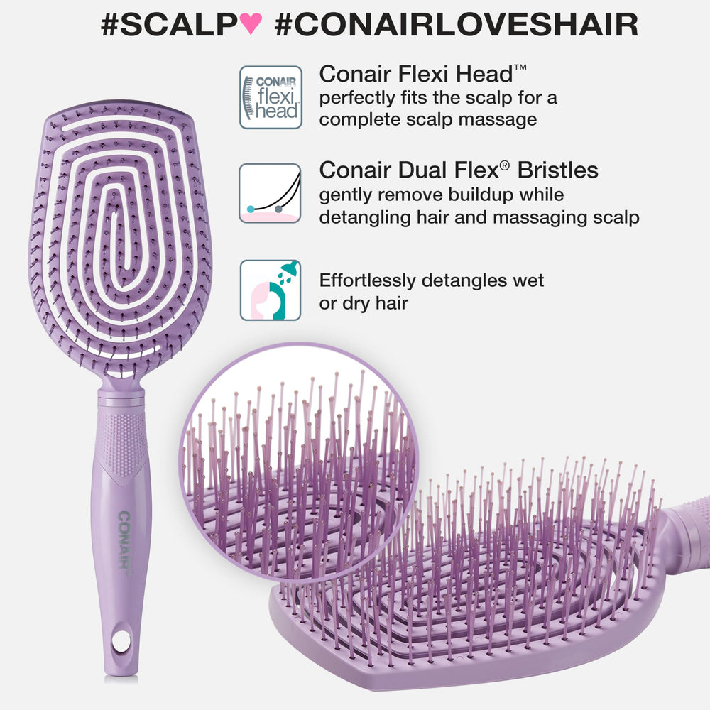 Conair utilisable sur cheveux mouillés ou secs, brins résistants.