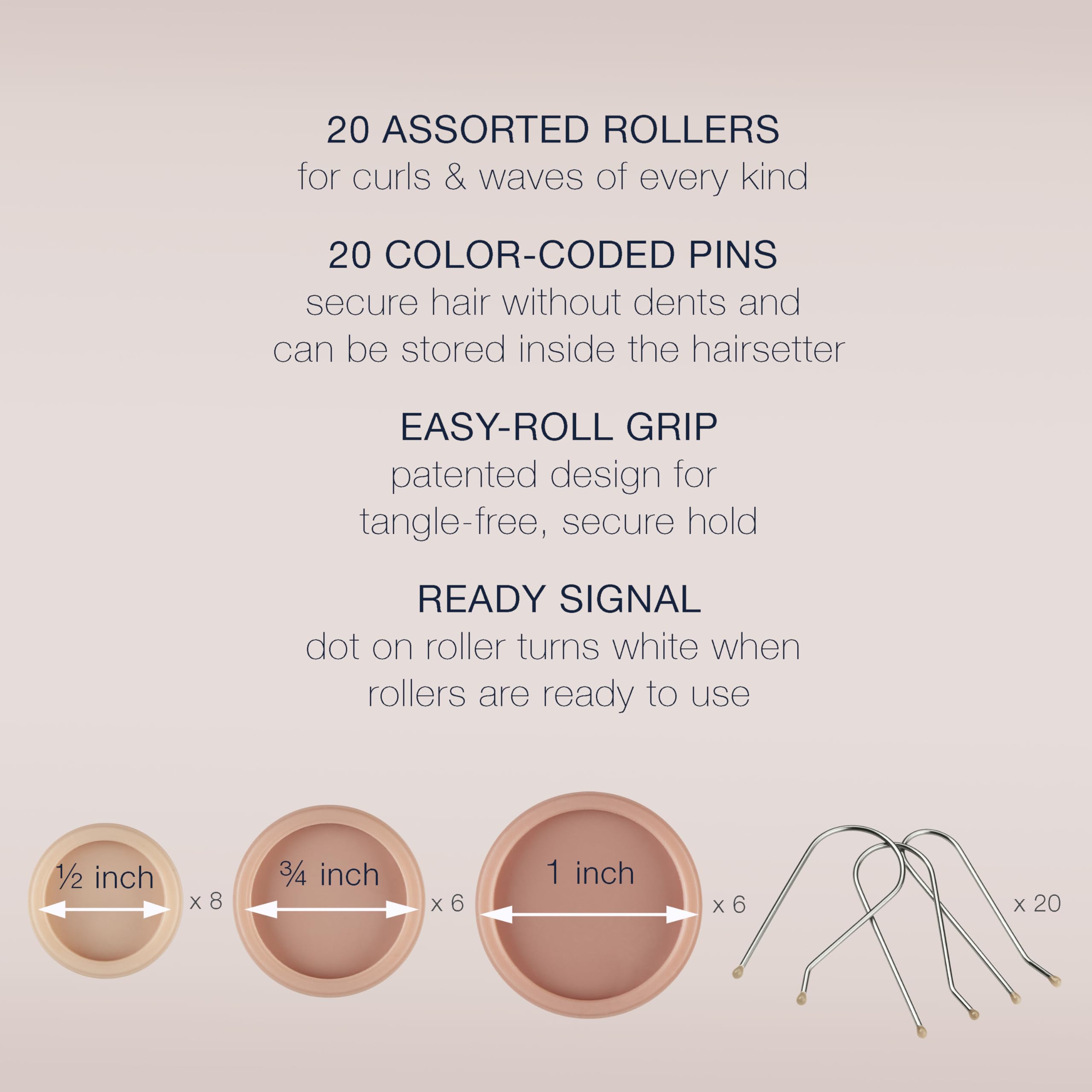 Conair HairSetter pinces inox couleur pour fixation rapide et durable