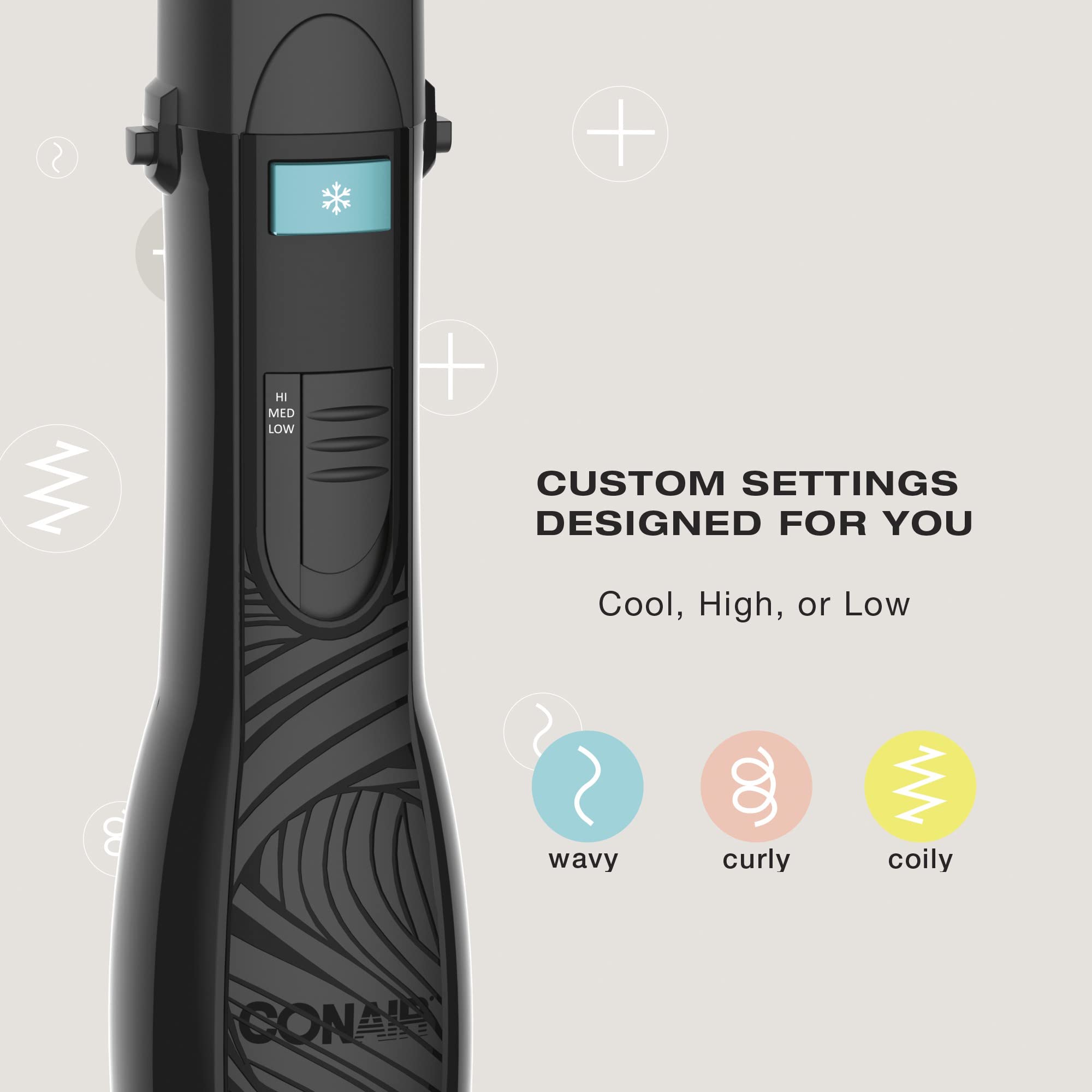 Conair Curl Collective - Brosse ronde 1,5 pouce: coiffage précis des boucles.