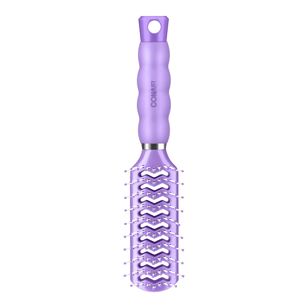 Conair Gel Grips brosse montrant le noyau ventilé pour un séchage uniforme.