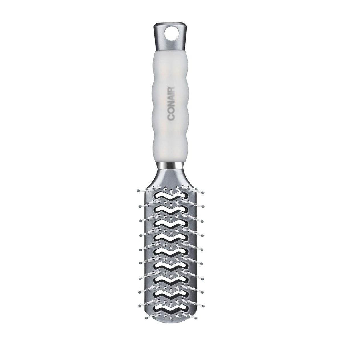 Conair Gel Grips brosse ventilée avec manche en gel pour un contrôle accru pendant le séchage.