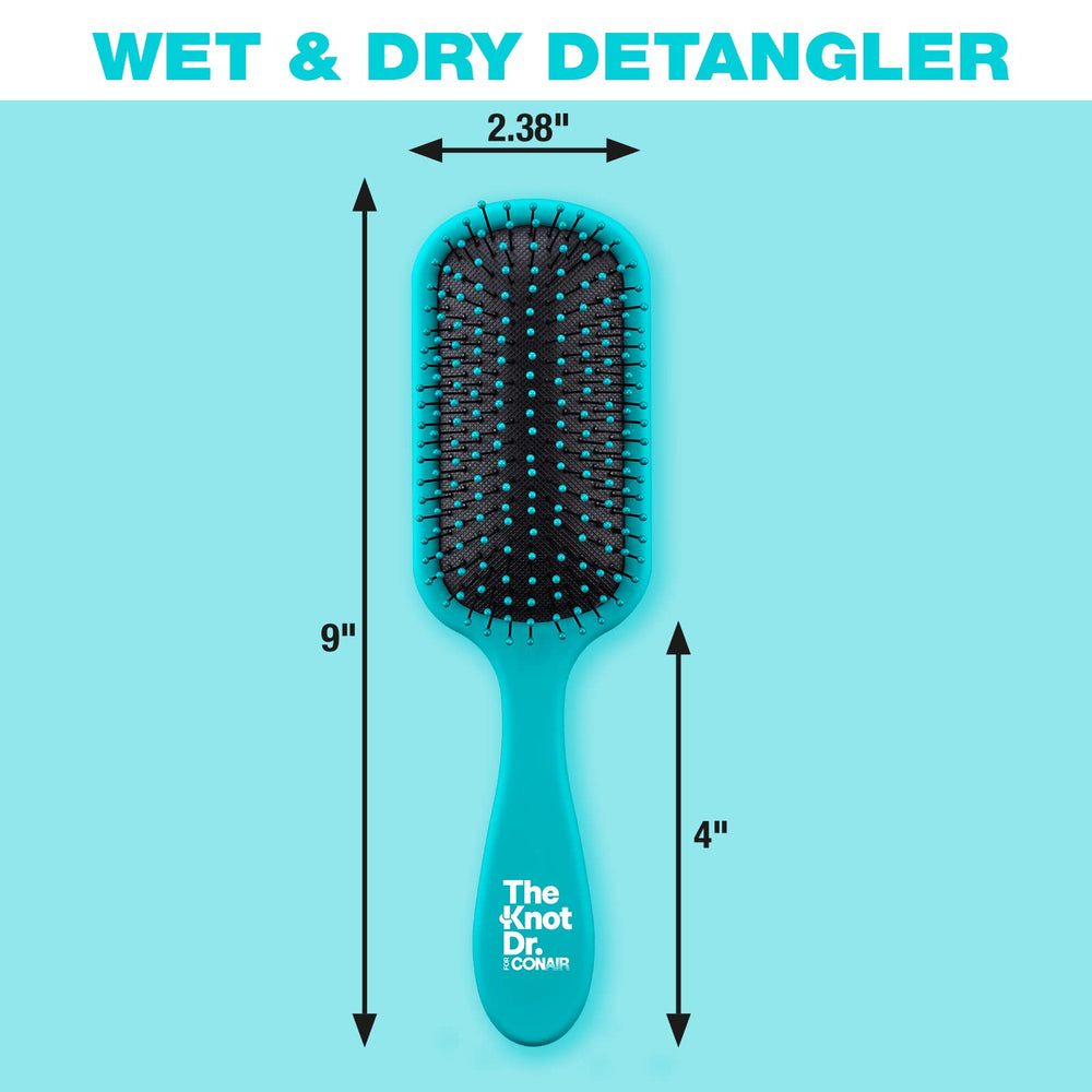 Knot Dr Conair glisse facilement sur cheveux mouillés pour démêlage rapide.