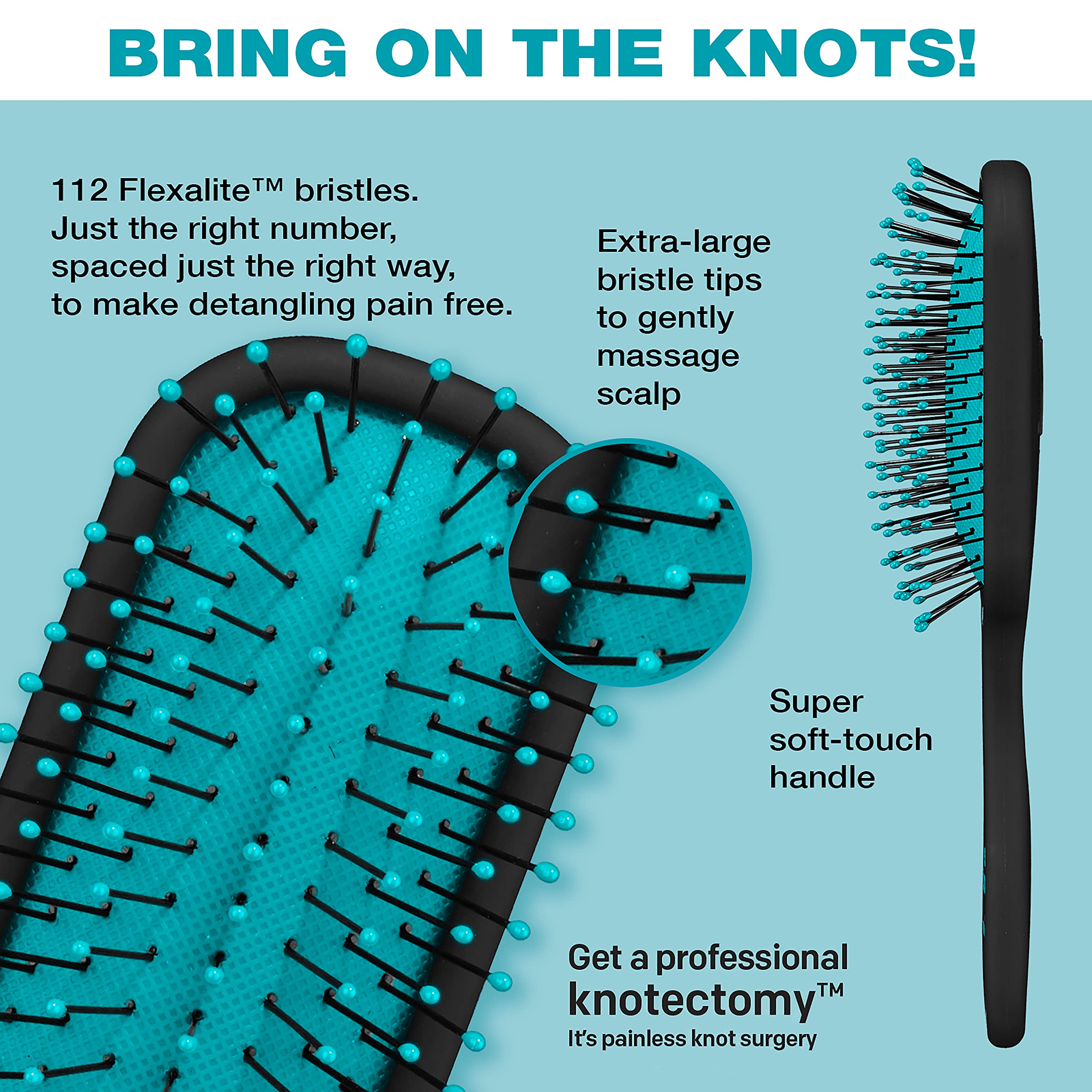 Knot Dr. Pro Mini – brosse démêlante pour cheveux secs, massage léger du cuir chevelu.