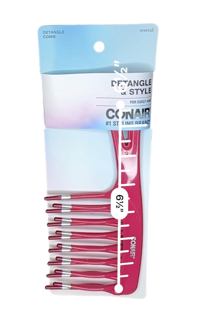 Utilisation sur cheveux mouillés ou secs, le peigne démêlant Conair démêle sans tirer.