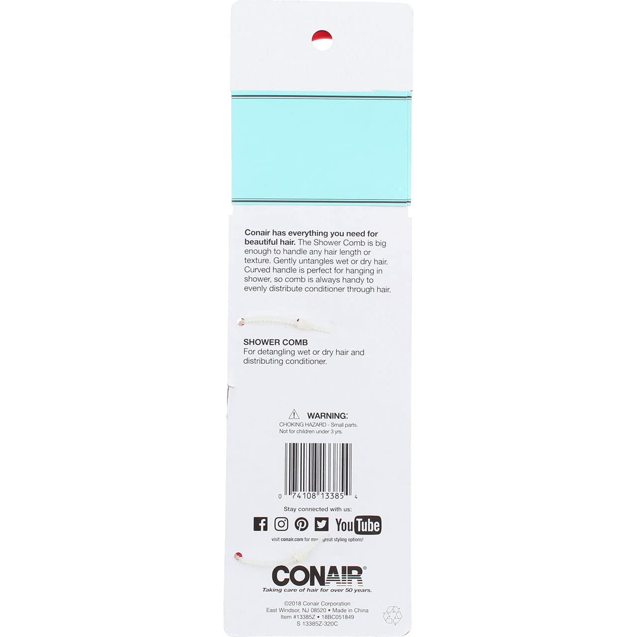 Conair peigne-douche distribution uniforme du soin capillaire.