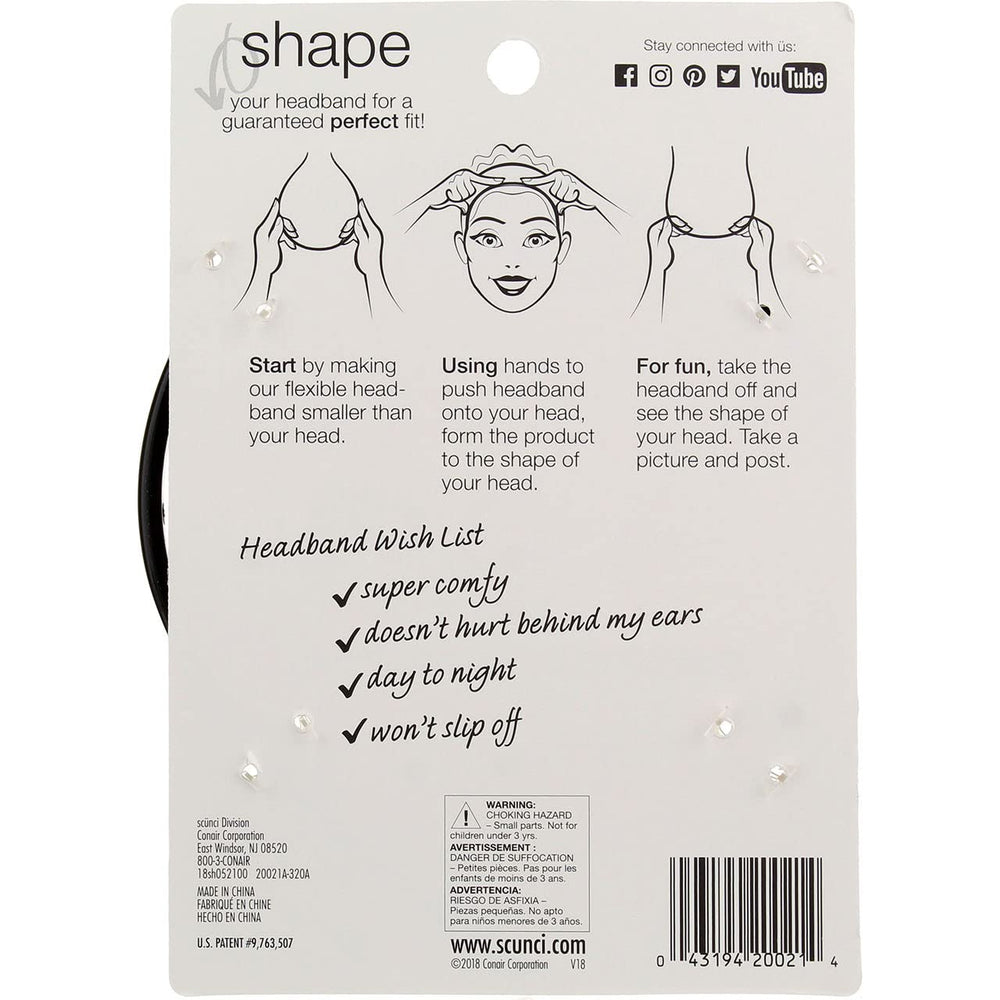 Conair Scunci bandeau pliable, usage quotidien et maintien discret.