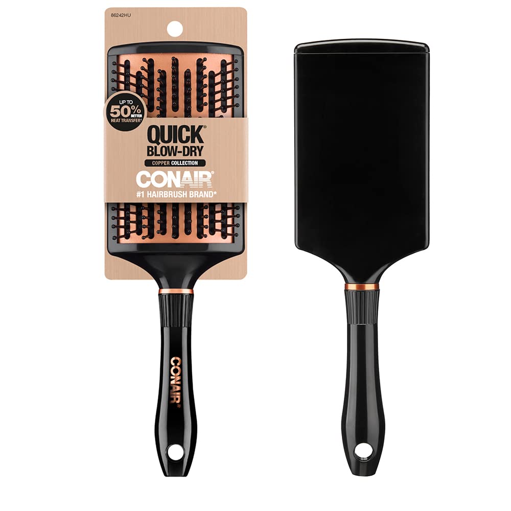 Conair brosse-plateau incurvé pour séchage rapide et sans tiraillement.