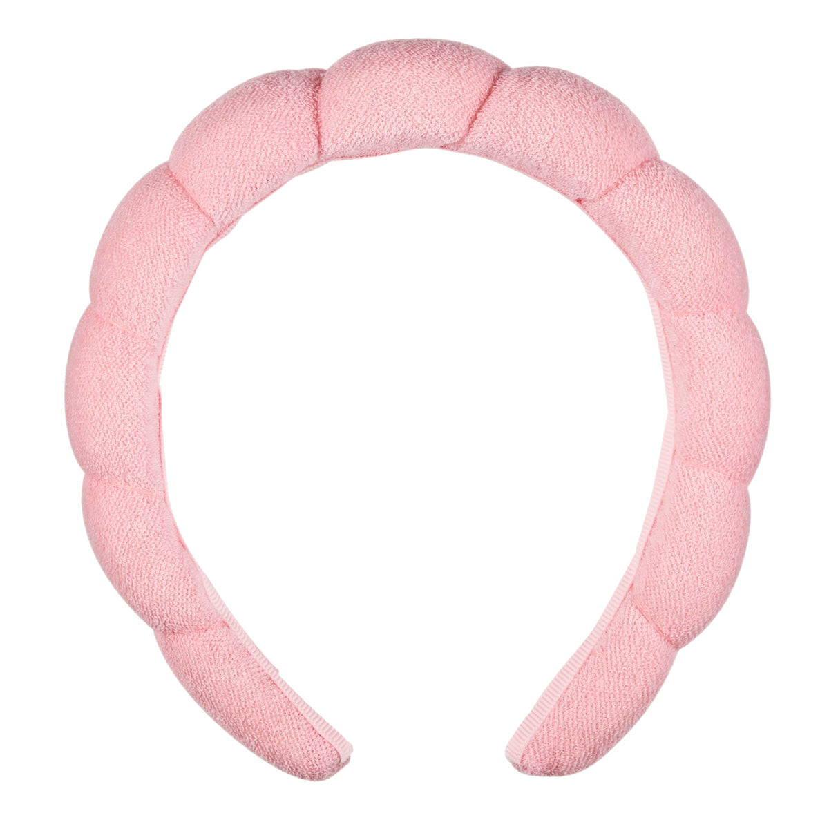 Bandeau spa Conair Visage rose bulles, maintien des cheveux pendant le maquillage.