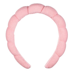 Bandeau spa Conair Visage rose bulles, maintien des cheveux pendant le maquillage.