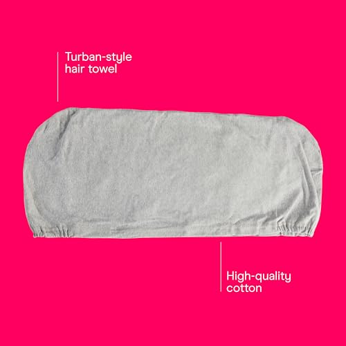 Conair turban coton enroulé, texture lisse et réduction des frisottis.
