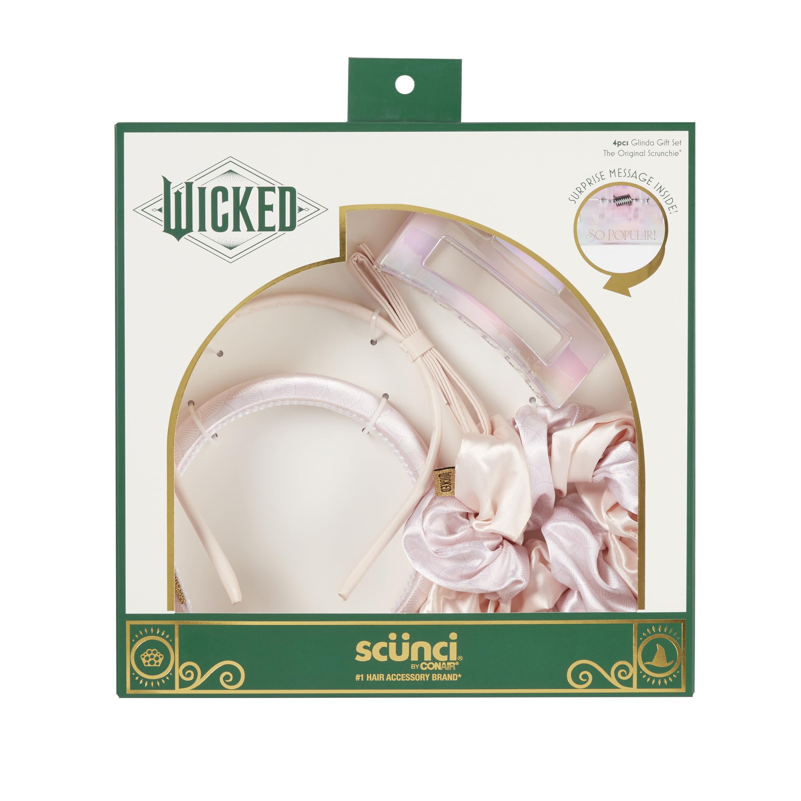 Coffret Wicked Glinda par Conair, ensemble accessoires cheveux pour filles.