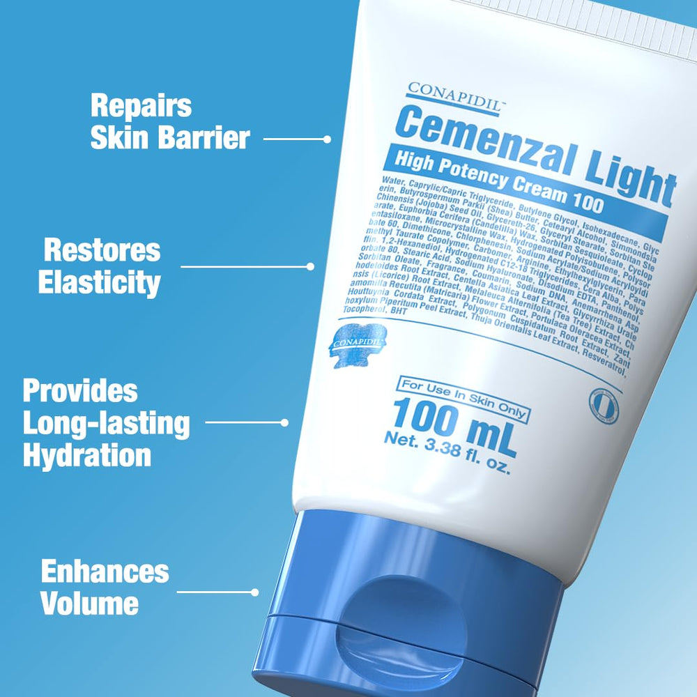 Application visage de Cemenzal Light, soin ciblé pour peau sensible.