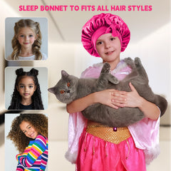 Bonnets Confvrter en satin rose pour enfants, réglage élastique et ajustement sûr