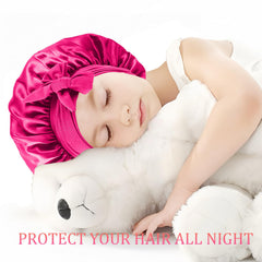 Bonnets Confvrter en satin rose protégeant les cheveux lors du lavage du visage
