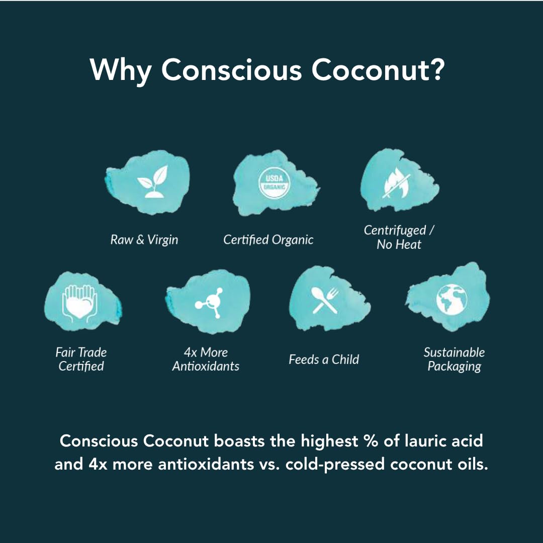 Conscious Coconut huile de coco – application peau et cheveux