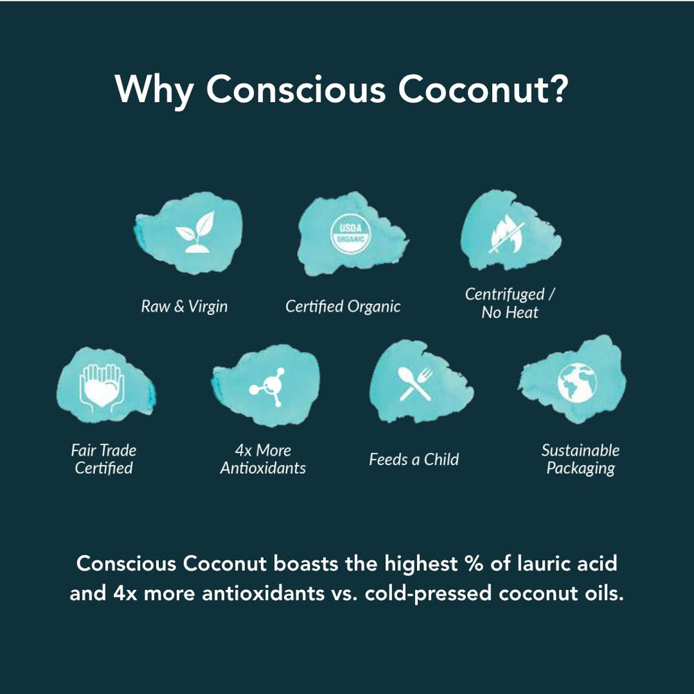 Conscious Coconut huile de coco – application peau et cheveux