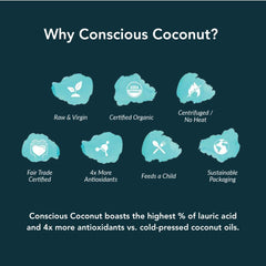 Conscious Coconut huile de coco – application peau et cheveux