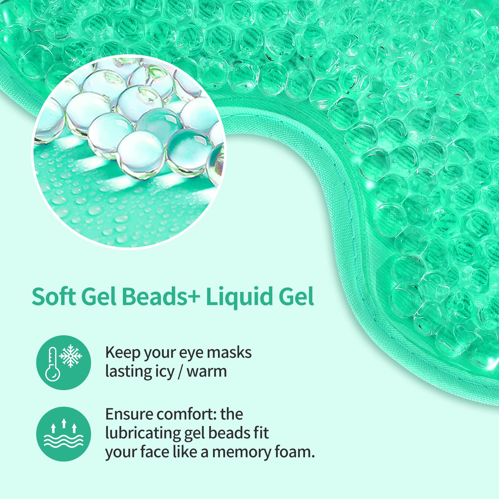 CONSGIJI masque yeux gel-elastique reglable: s'adapte à toutes les tailles.
