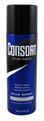 Consort Hair Spray : application rapide pour un coiffage sans effort.