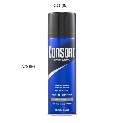Consort Pour Hommes – flacon spray-cheveux, sechage rapide pratique.