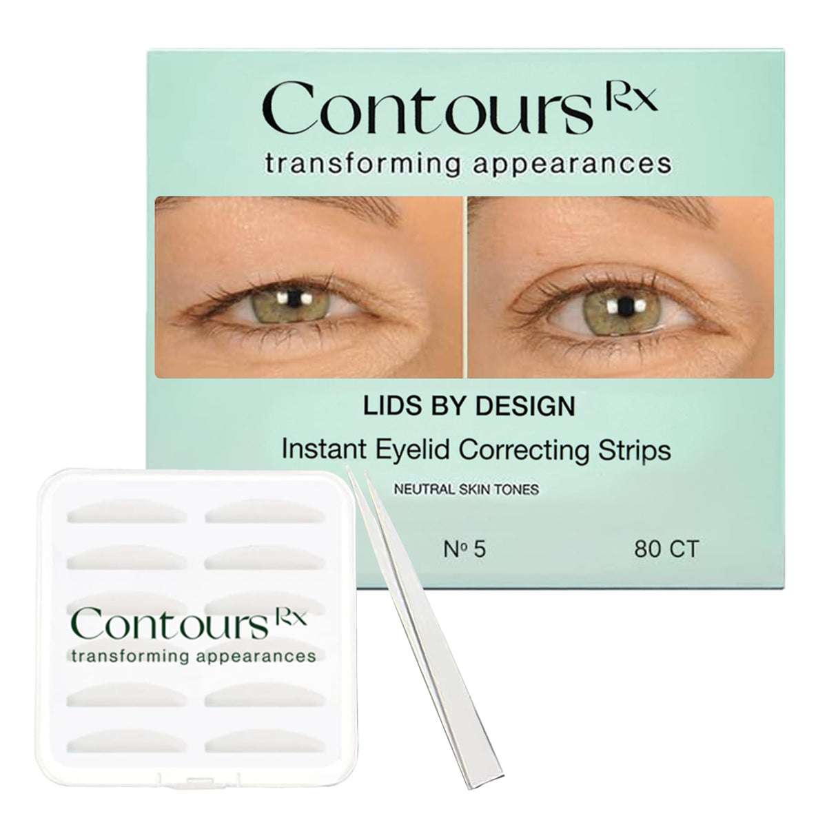 Contours Rx Lids by Design – boîte de 80 bandes paupières prêt à l’emploi pour lift discret toute la journée.