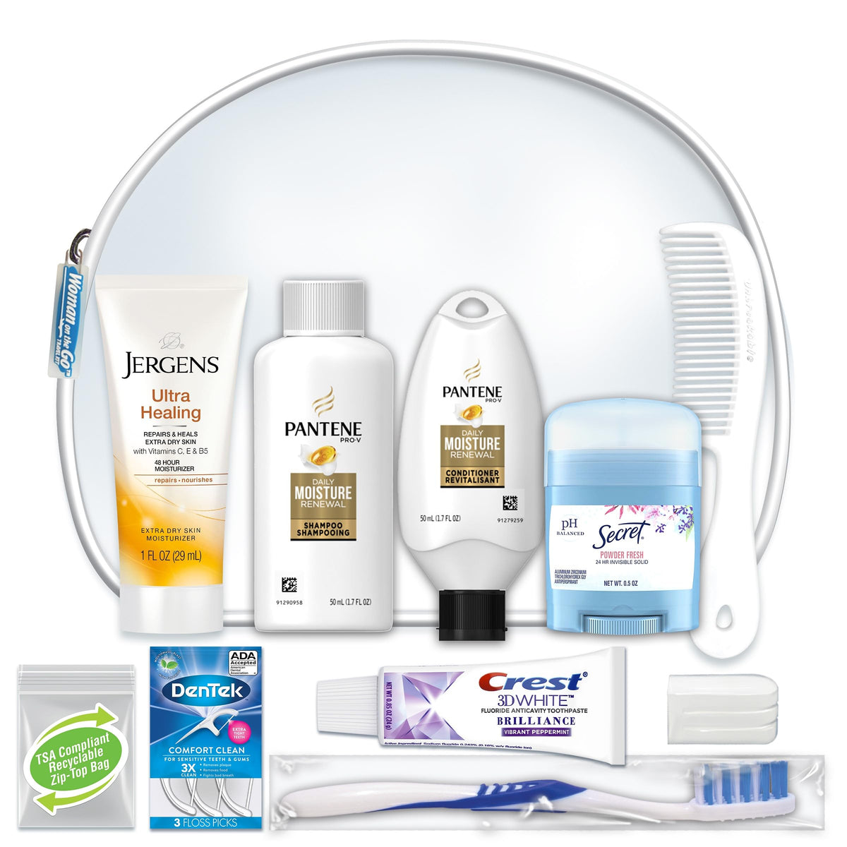 Shampoo Pantene en format voyage prêt pour vos bagages et démêlage rapide.