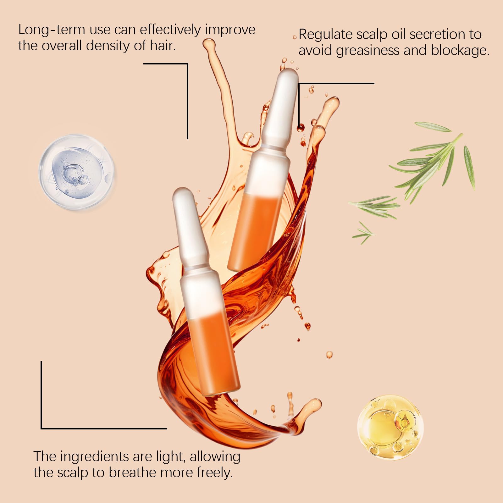 Ampoules Croissance Cheveux Curcuma: convient à tous les types de cheveux.