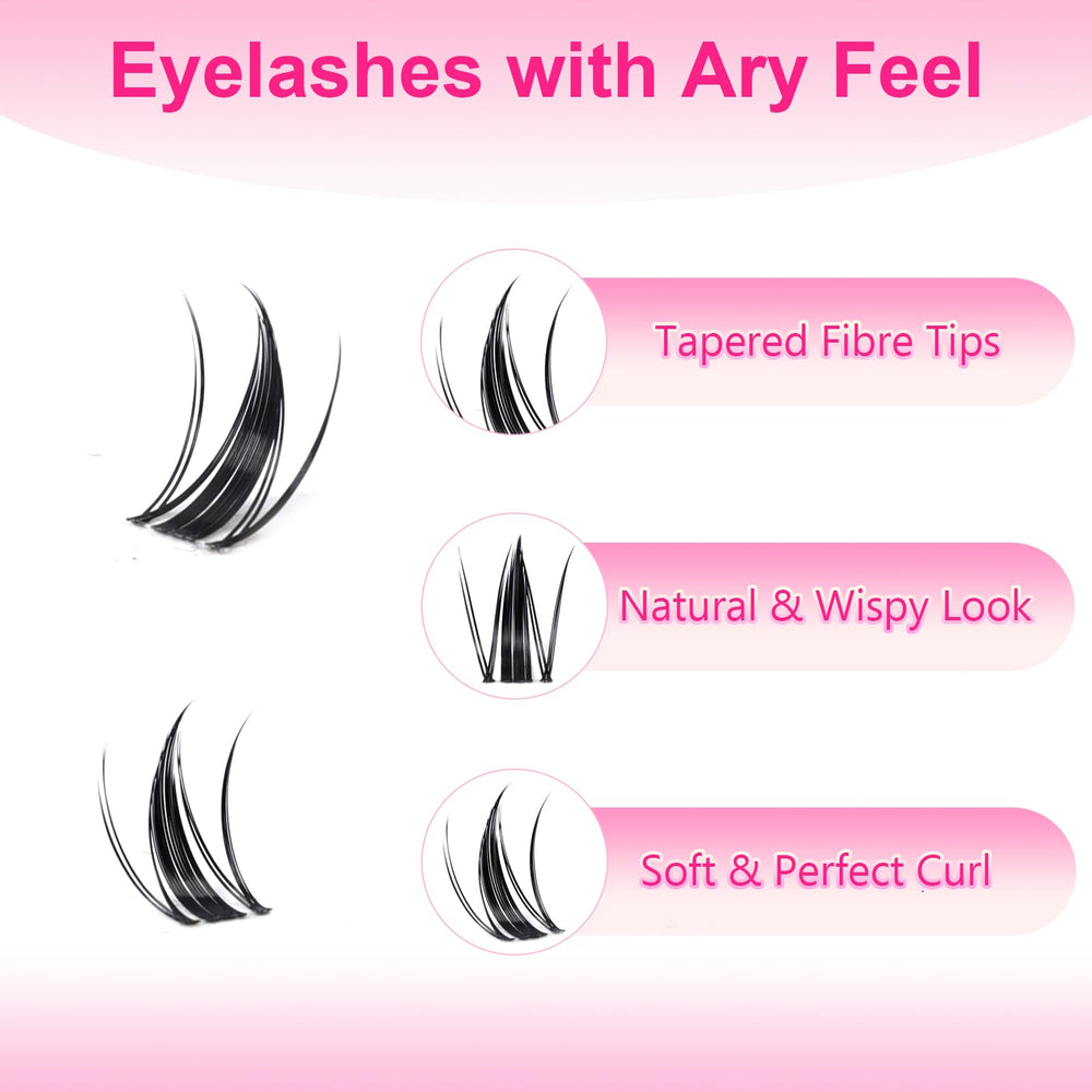 Cooantty Fairy Lash Clusters Manga bande invisible ultra-fin 0,05 mm pour un look discret.