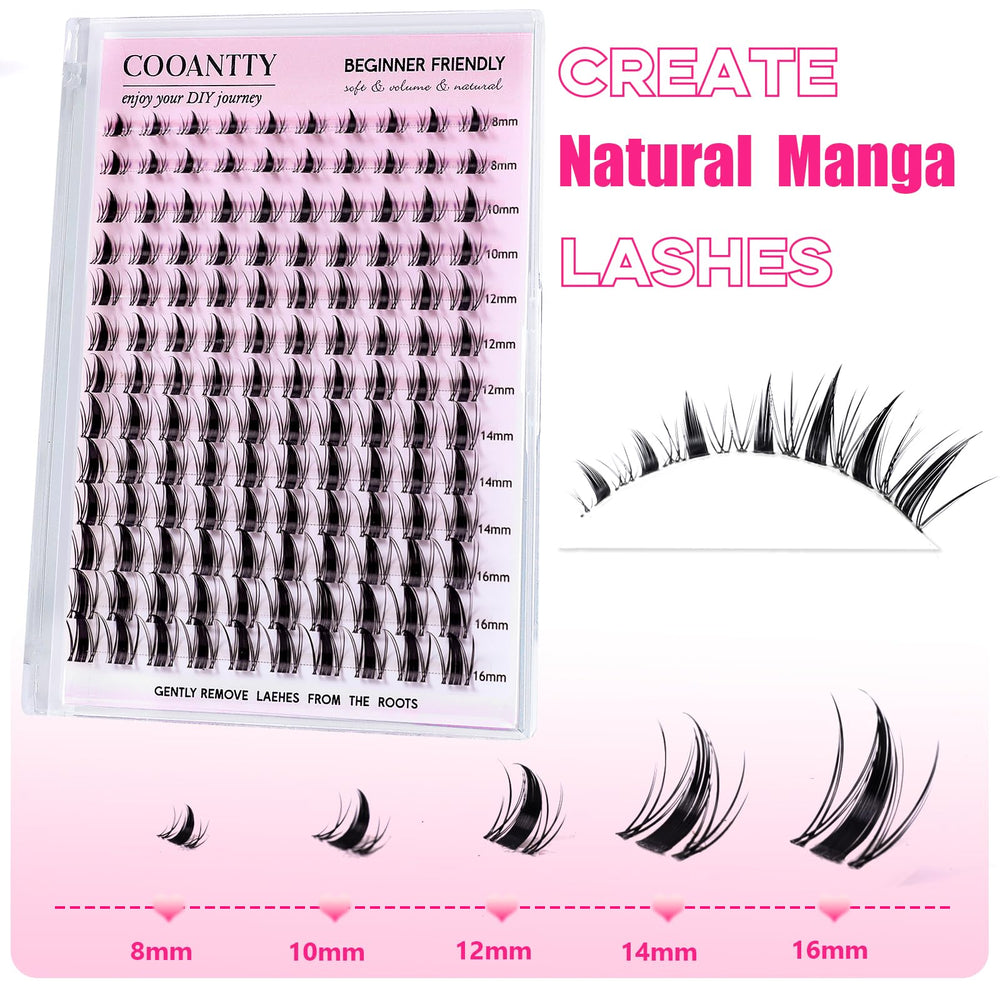Cooantty Fairy Lash Clusters Manga effet wet discret pour un regard frais.