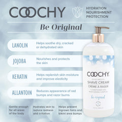 Coochy — application rapide, texture lisse pour rasage précis.