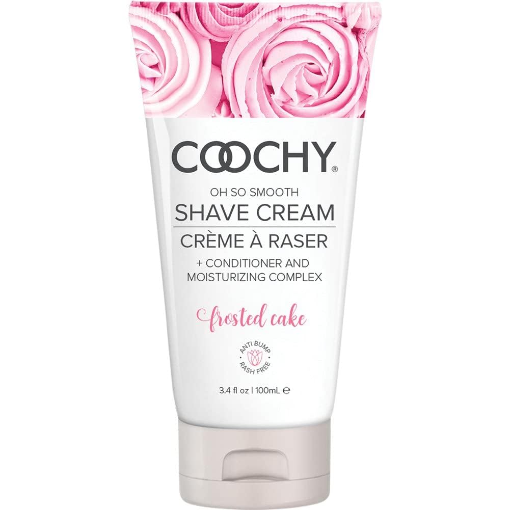 Coochy crème de rasage gateau givré en bouteille, douceur et glisse.