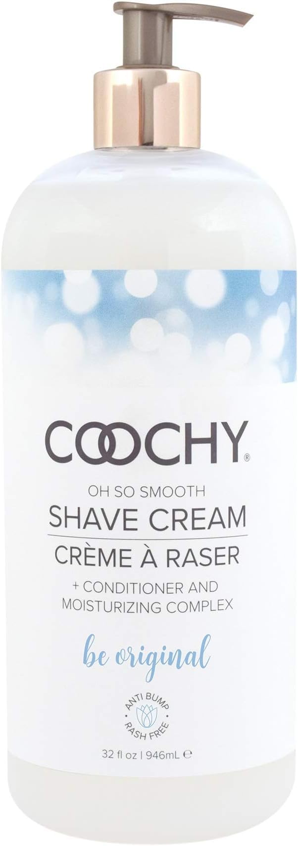 Coochy crème de rasage intime — flacon visible, douceur immédiate.