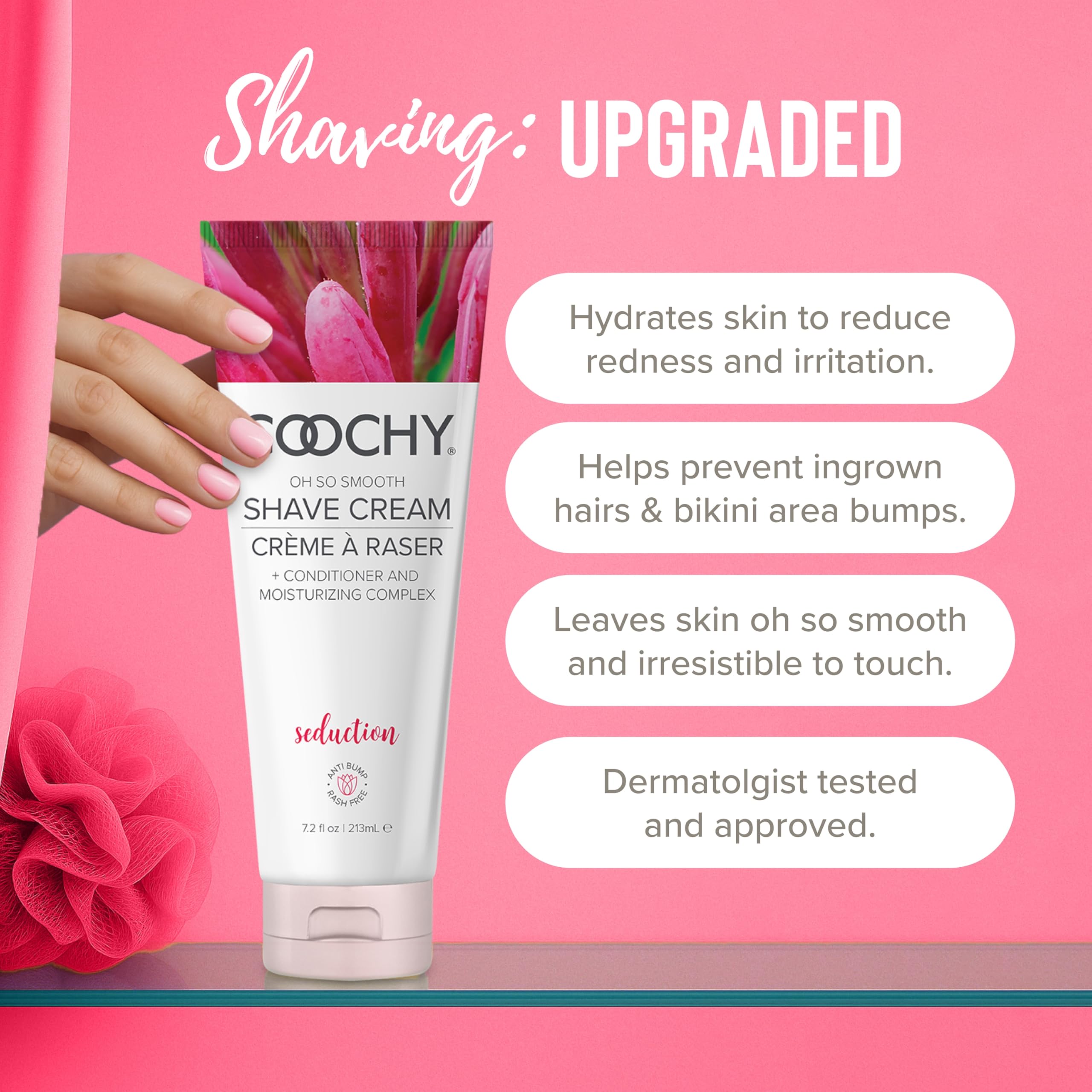 Texture crémeuse hydratante pour rasage en douceur avec Coochy