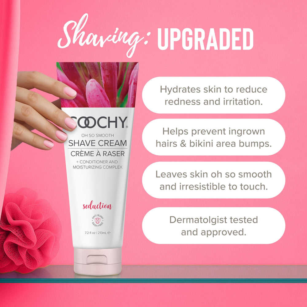 Texture crémeuse hydratante pour rasage en douceur avec Coochy