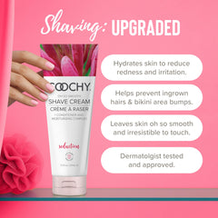 Texture crémeuse hydratante pour rasage en douceur avec Coochy