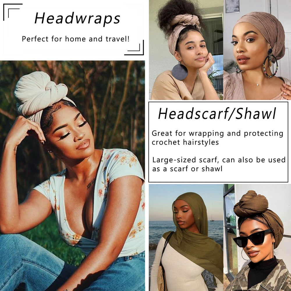 Turban africain COOKOO noir, facile à nouer pour toutes coiffures.