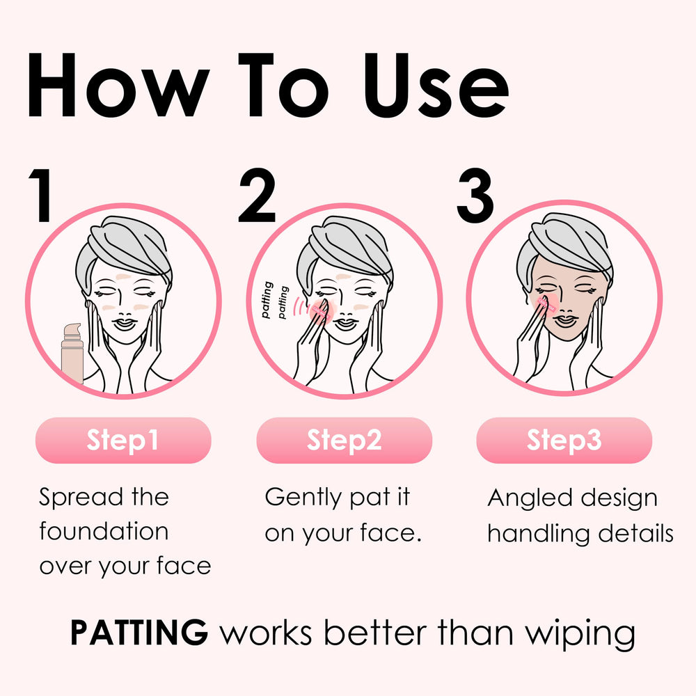 Éponge COOL-ANGLE rose: utilisation humide ou sèche pour différents looks