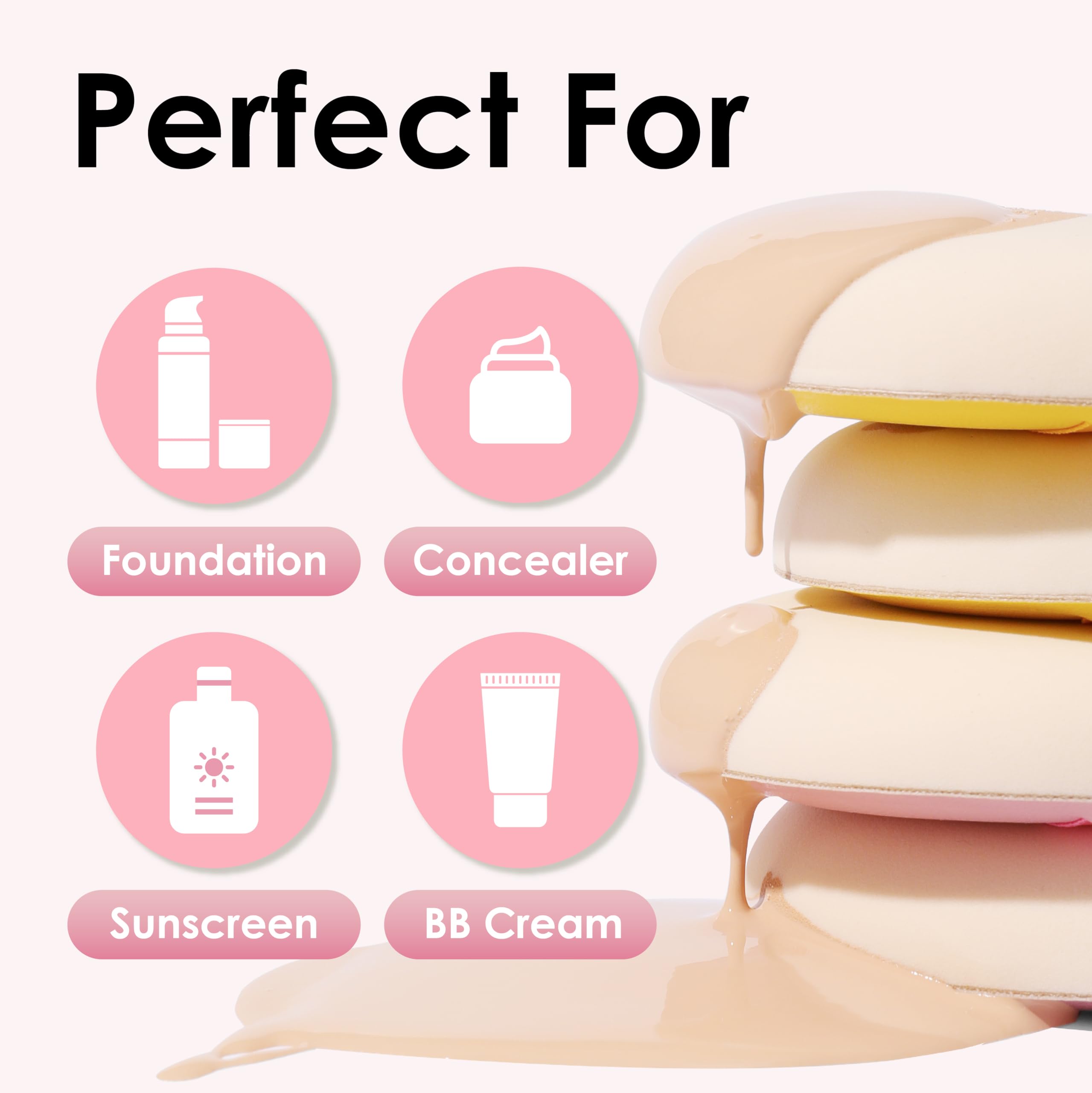 Éponge COOL-ANGLE rose pour poudre: finition légère et uniforme