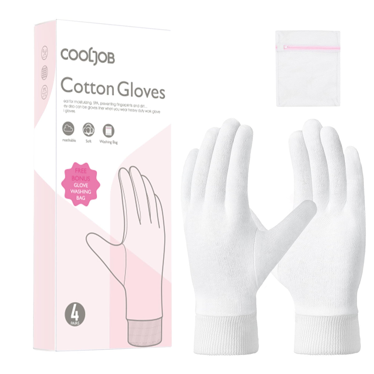 COOLJOB gants-coton-douceur-nuit: douceur nocturne pour les mains sèches.