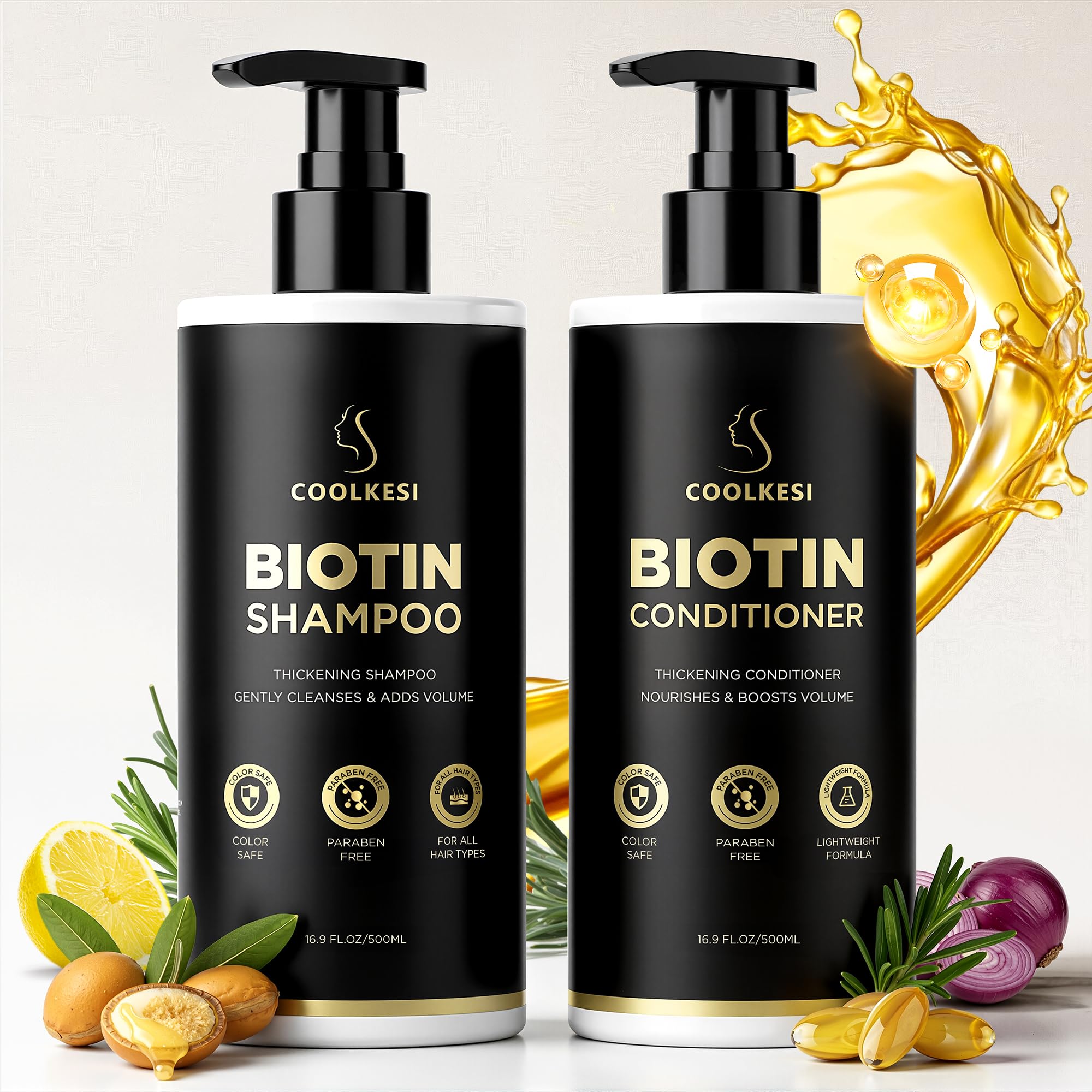 COOLKESI Shampoing Biotine Tripeptide en flacon; renforce les racines.